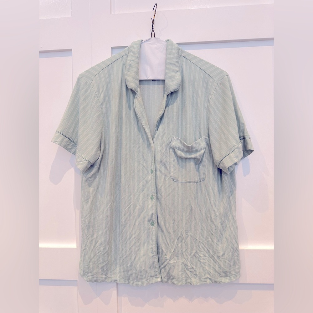Auden Pretty Mint Green Striped Pajama Short Set